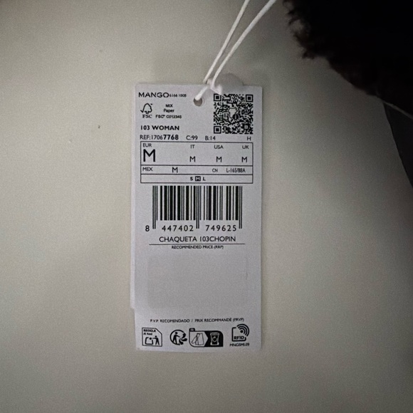 Mango Dark Brown Reversible Teddy/Leather Jacket for Women Medium - Picture 6 of 7